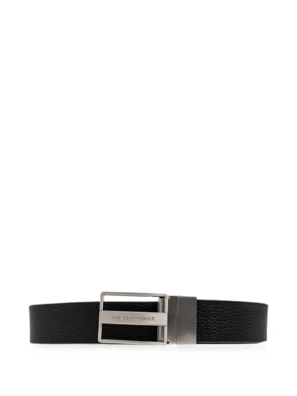 Emporio Armani Reversible leather belt with a rectangular plaque buckle - Blu