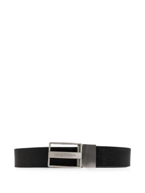 Emporio Armani Reversible leather belt with a rectangular plaque buckle
