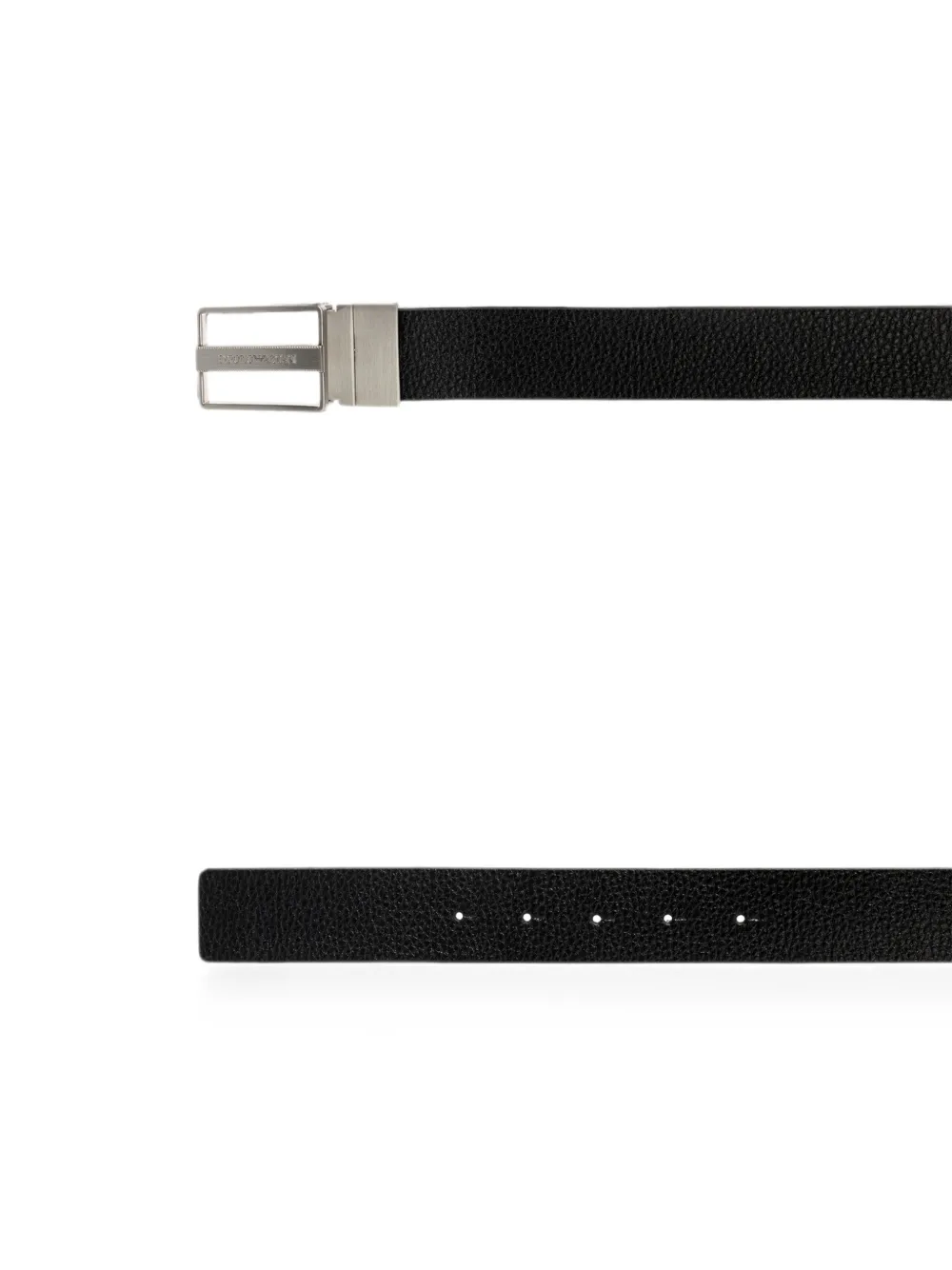 Emporio Armani Omkeerbare leren riem met rechthoekige gespplakkaat Blauw