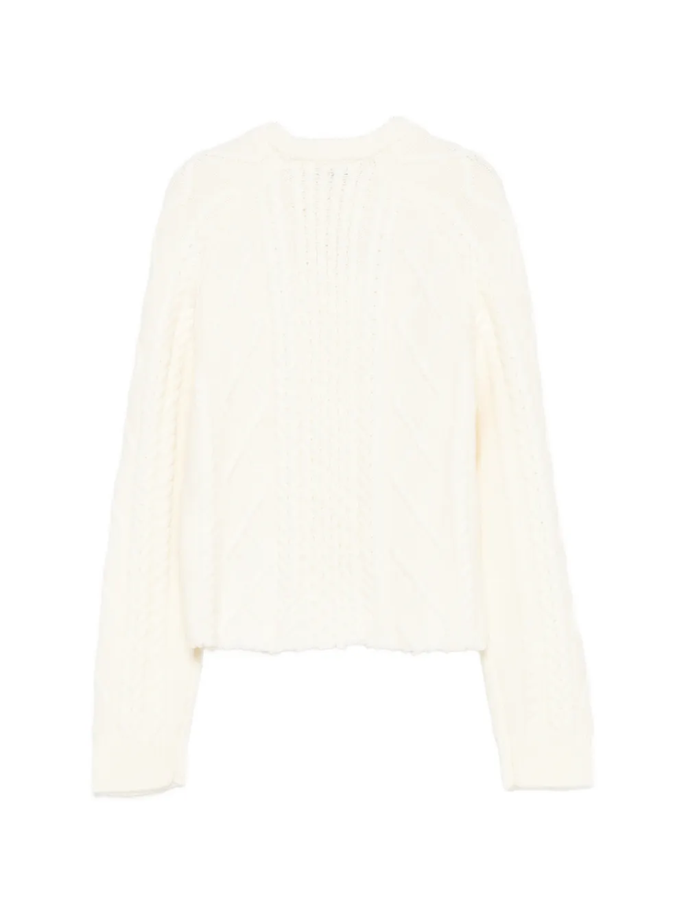 Pinko Kids Kabelgebreide trui met logopatch Beige