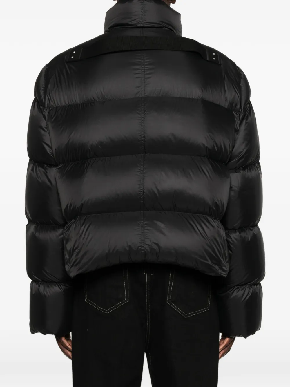 Rick Owens Turtle gewatteerd jack met hoge hals Zwart