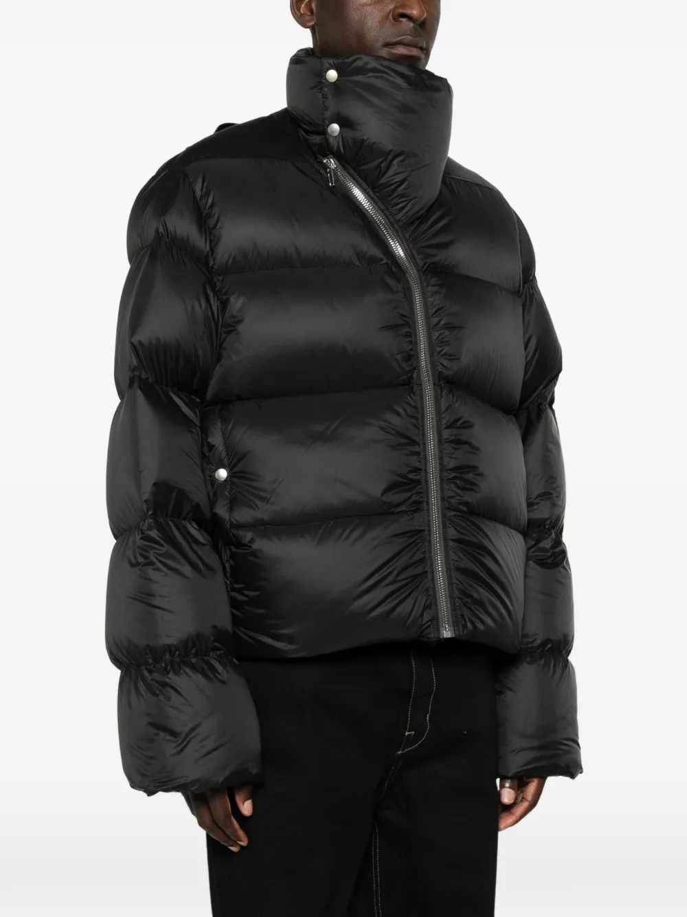 Rick Owens Turtle gewatteerd jack met hoge hals Zwart
