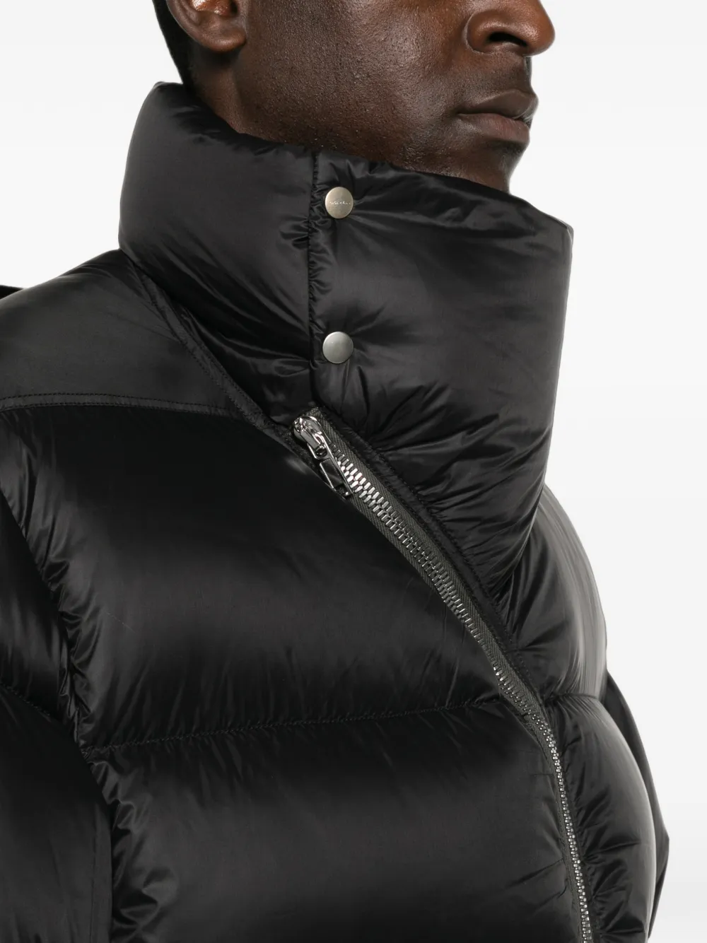 Rick Owens Turtle gewatteerd jack met hoge hals Zwart