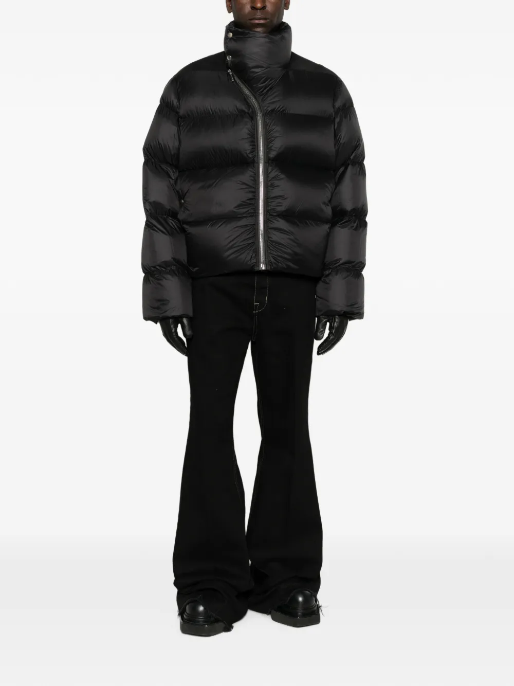 Rick Owens Turtle gewatteerd jack met hoge hals Zwart