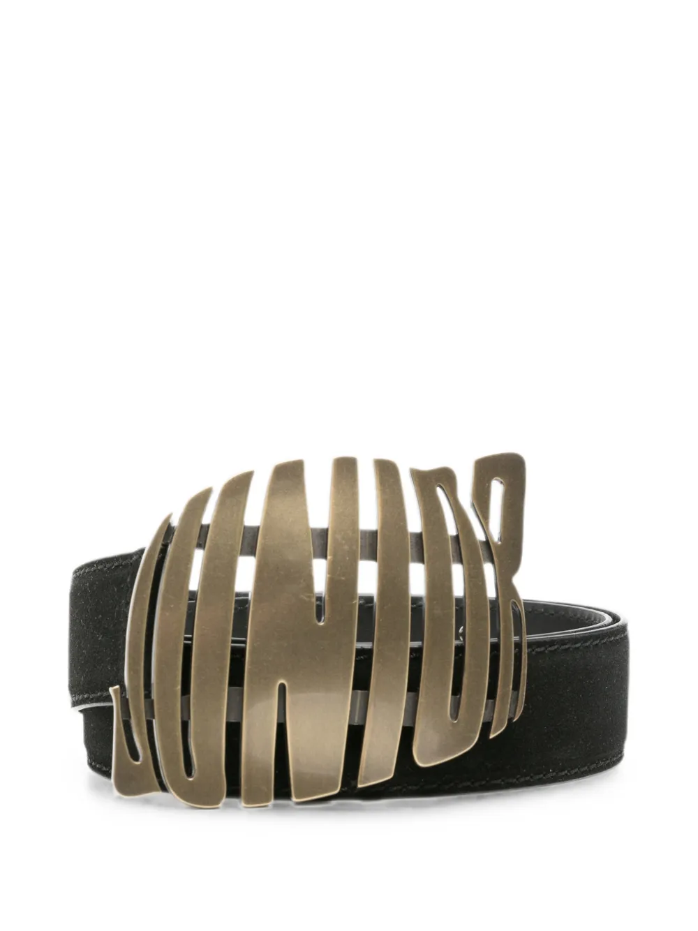 Jean Paul Gaultier logo-buckle suede belt - Nero