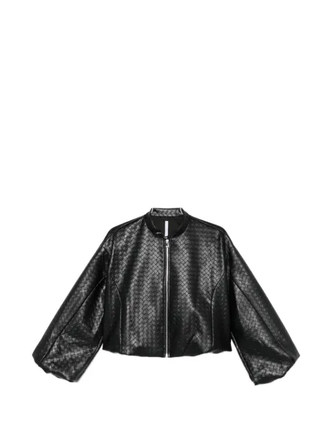 IMPERIAL woven-effect balloon-sleeve jacket