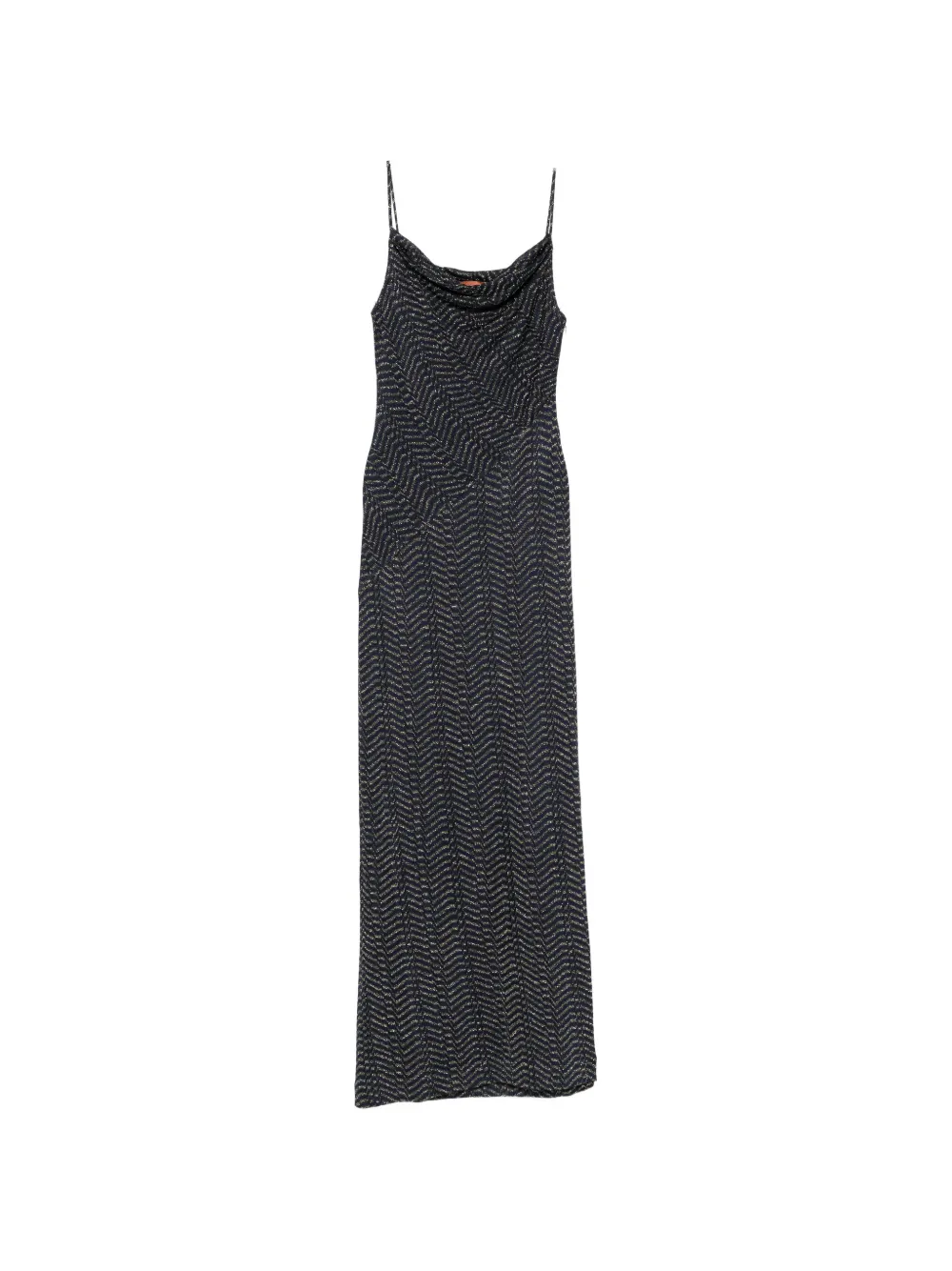 Missoni zigzag-knit cowl-neck maxi dress - Blau