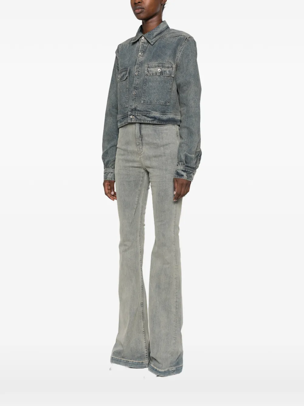 Rick Owens DRKSHDW Cropped jack Blauw