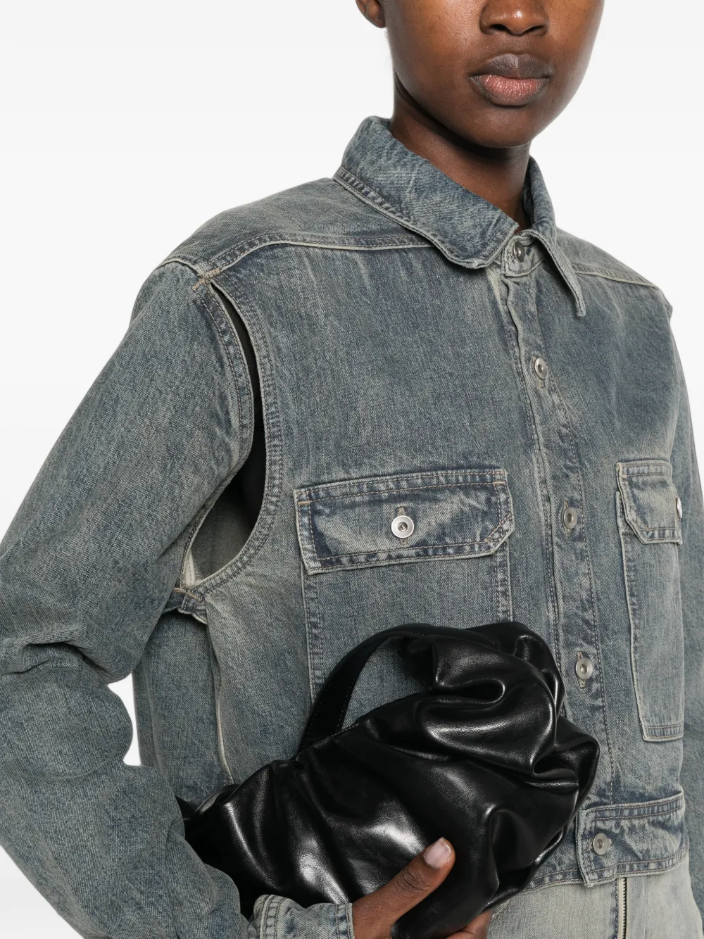 Rick Owens DRKSHDW Cropped jack Blauw