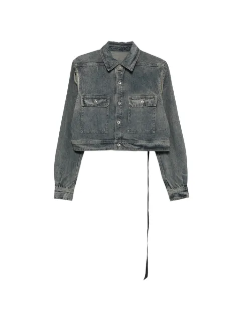 Rick Owens DRKSHDW chamarra corta de mezclilla con aberturas