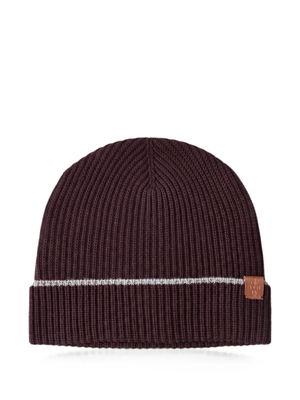 Eleventy ribbed-knit striped beanie hat - Marrone