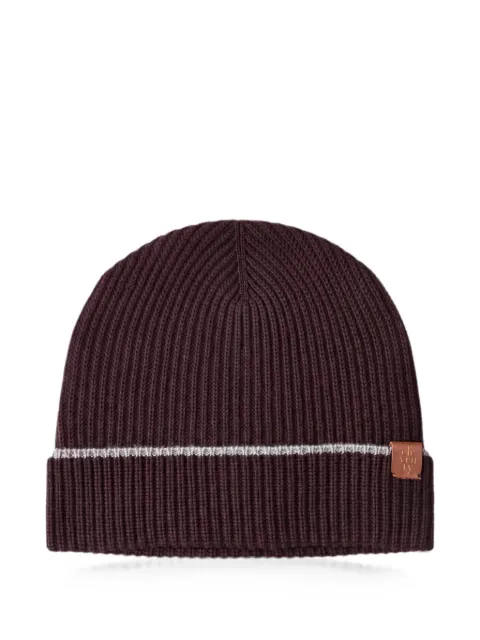 Eleventy ribbed-knit striped beanie hat
