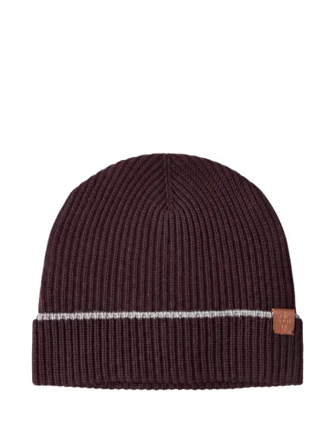 Eleventy ribbed-knit striped beanie hat