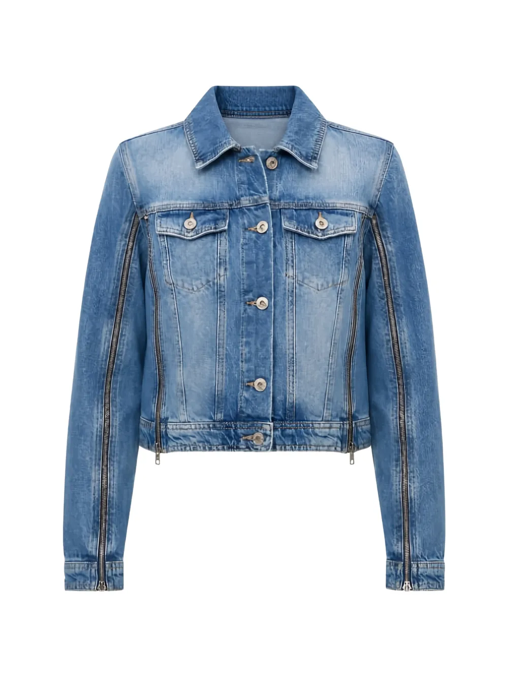 LIU JO zip-detail denim jacket - Blu