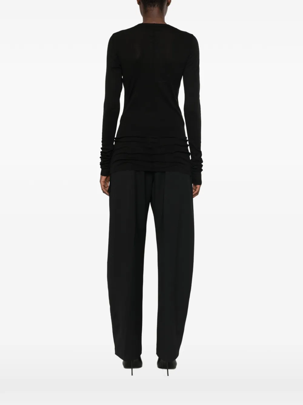 Rick Owens DRKSHDW Top met ruches Zwart