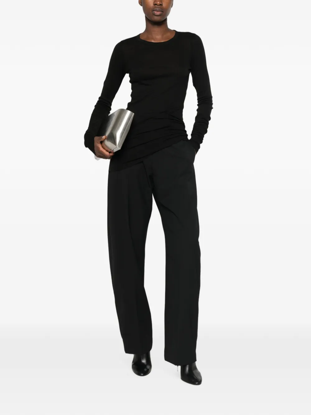 Rick Owens DRKSHDW Top met ruches Zwart