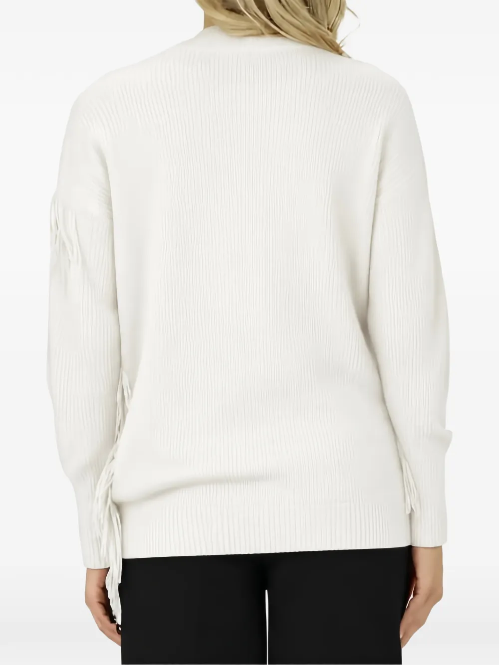 TWINSET Actitude trui met franje afwerking Wit