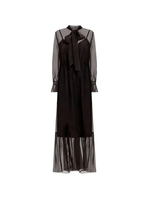 TWINSET snake-print pussy-bow maxi dress