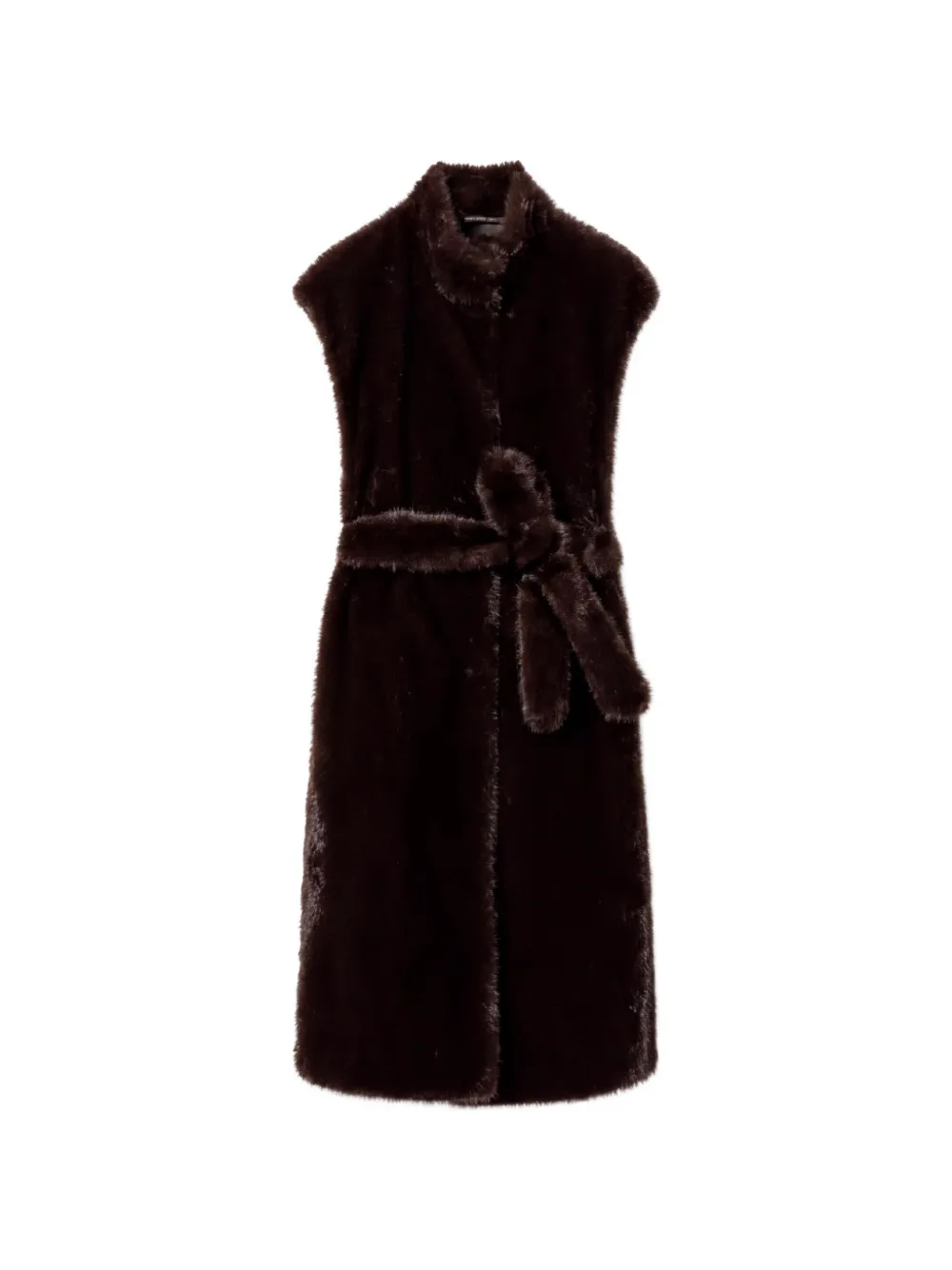 TWINSET long faux fur gilet - Braun