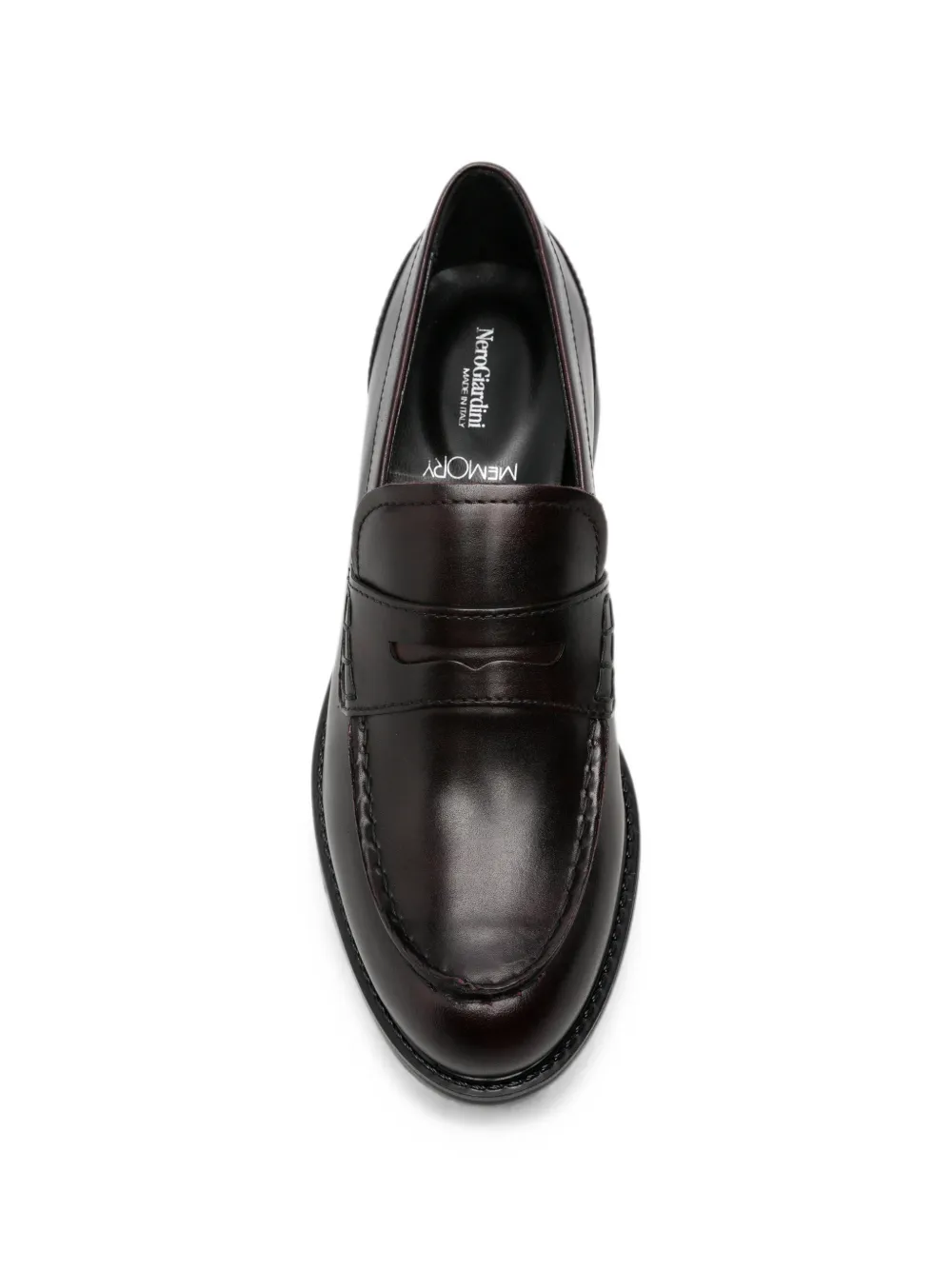 NERO GIARDINI penny-slot almond-toe loafers Rood