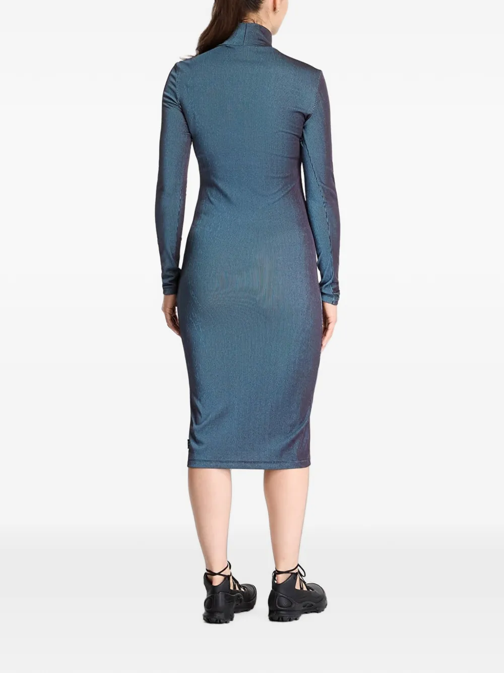 Ea7 Emporio Armani Slim-fit jersey midi-jurk Blauw
