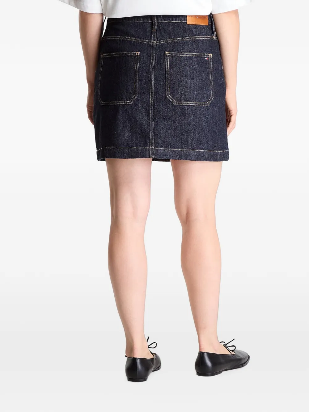 Tommy Hilfiger Button-up denim mini-rok Blauw