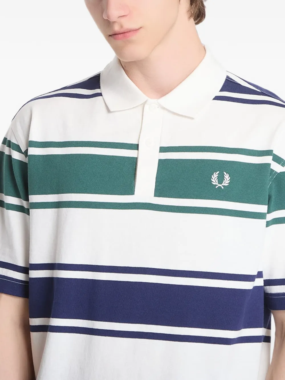 Fred Perry Gestreept poloshirt Wit