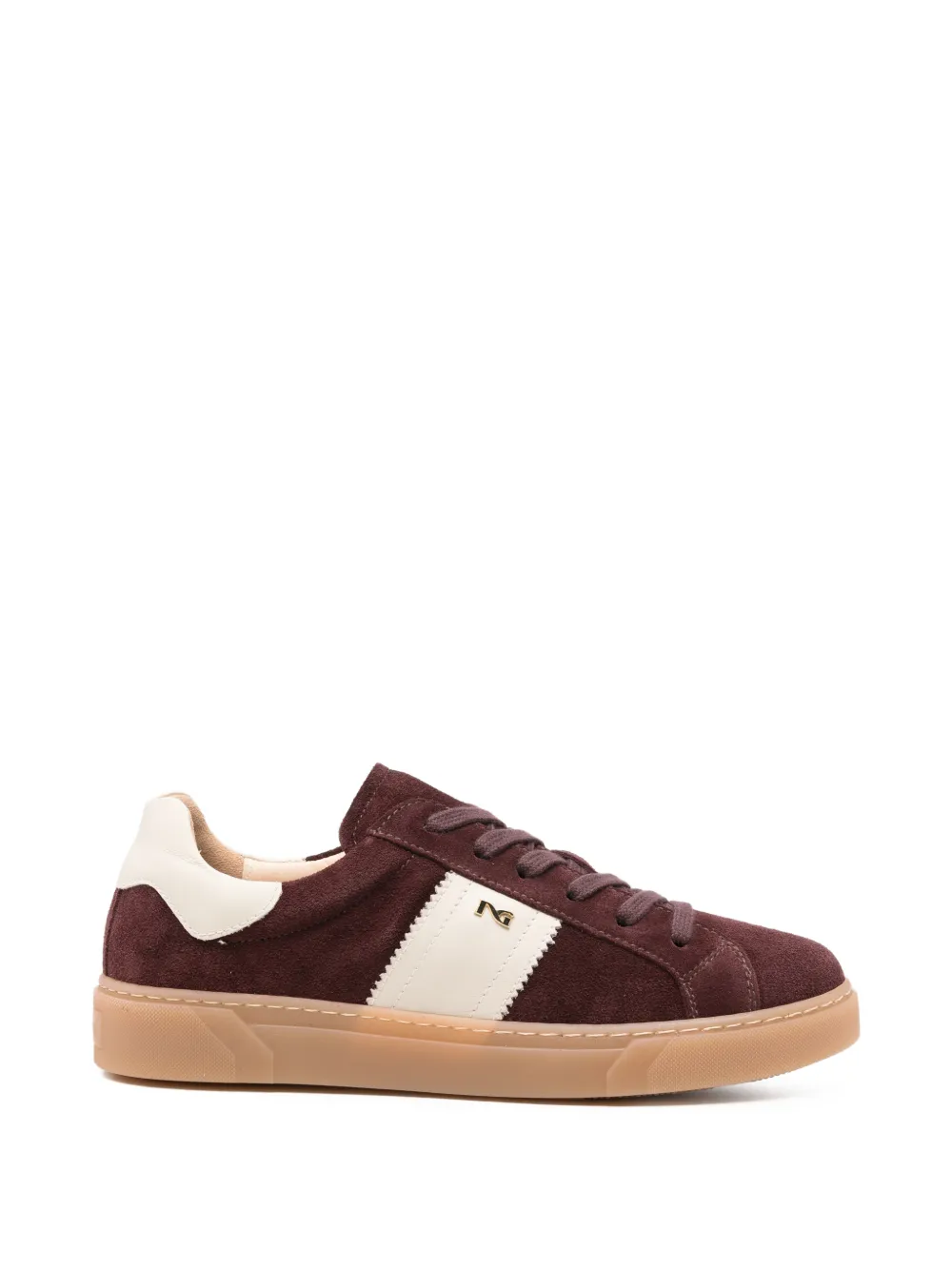 NERO GIARDINI Suède sneakers met contrasterend vlak Rood