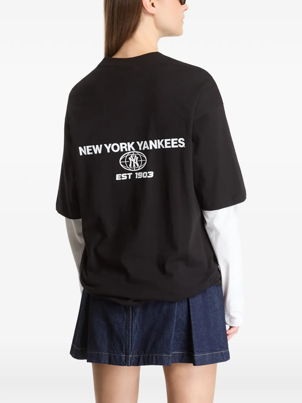 NEW ERA CAP New York Yankees T-shirt met gelaagde mouwen Zwart