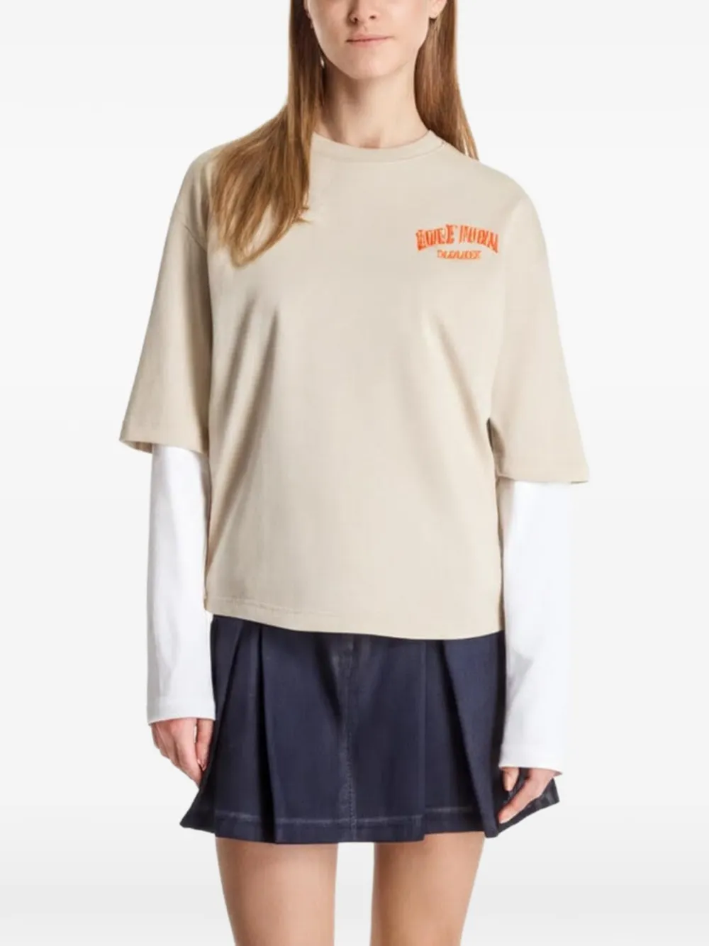 NEW ERA CAP T-shirt met print Beige