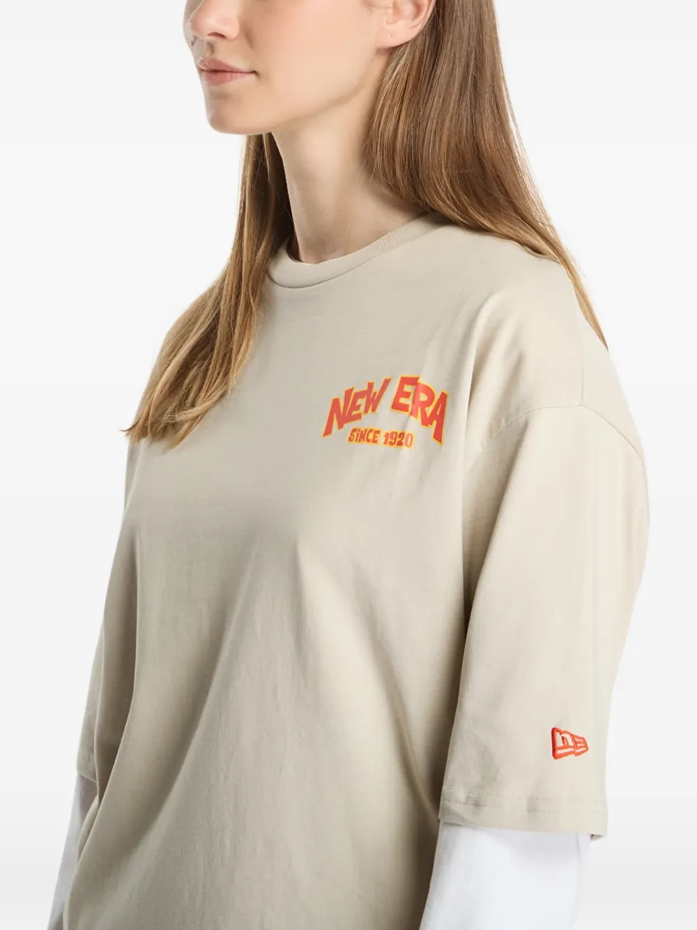 NEW ERA CAP T-shirt met print Beige