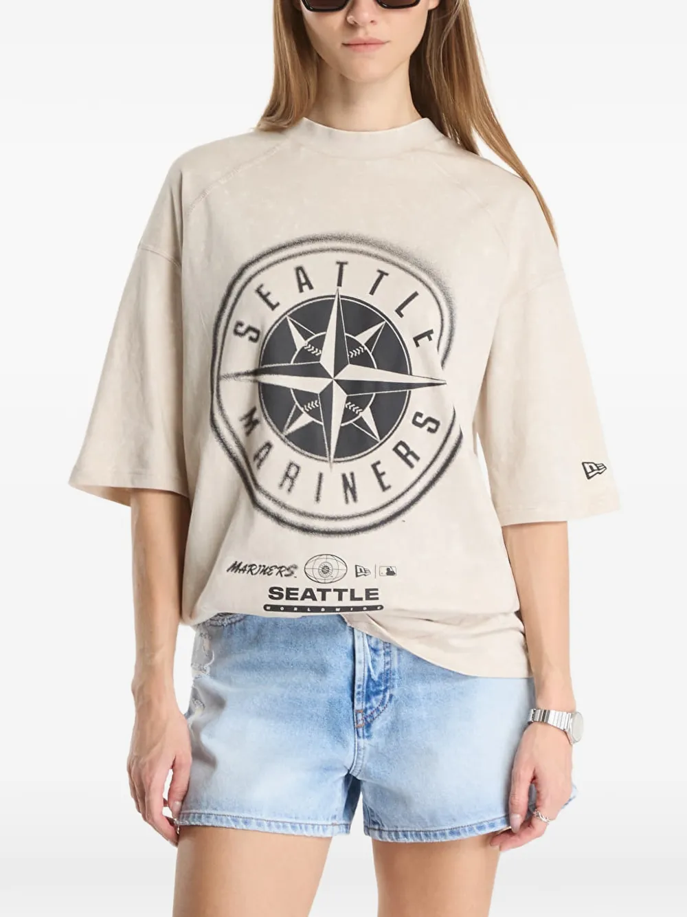 NEW ERA CAP Seattle Mariners T-shirt met grafische print Beige