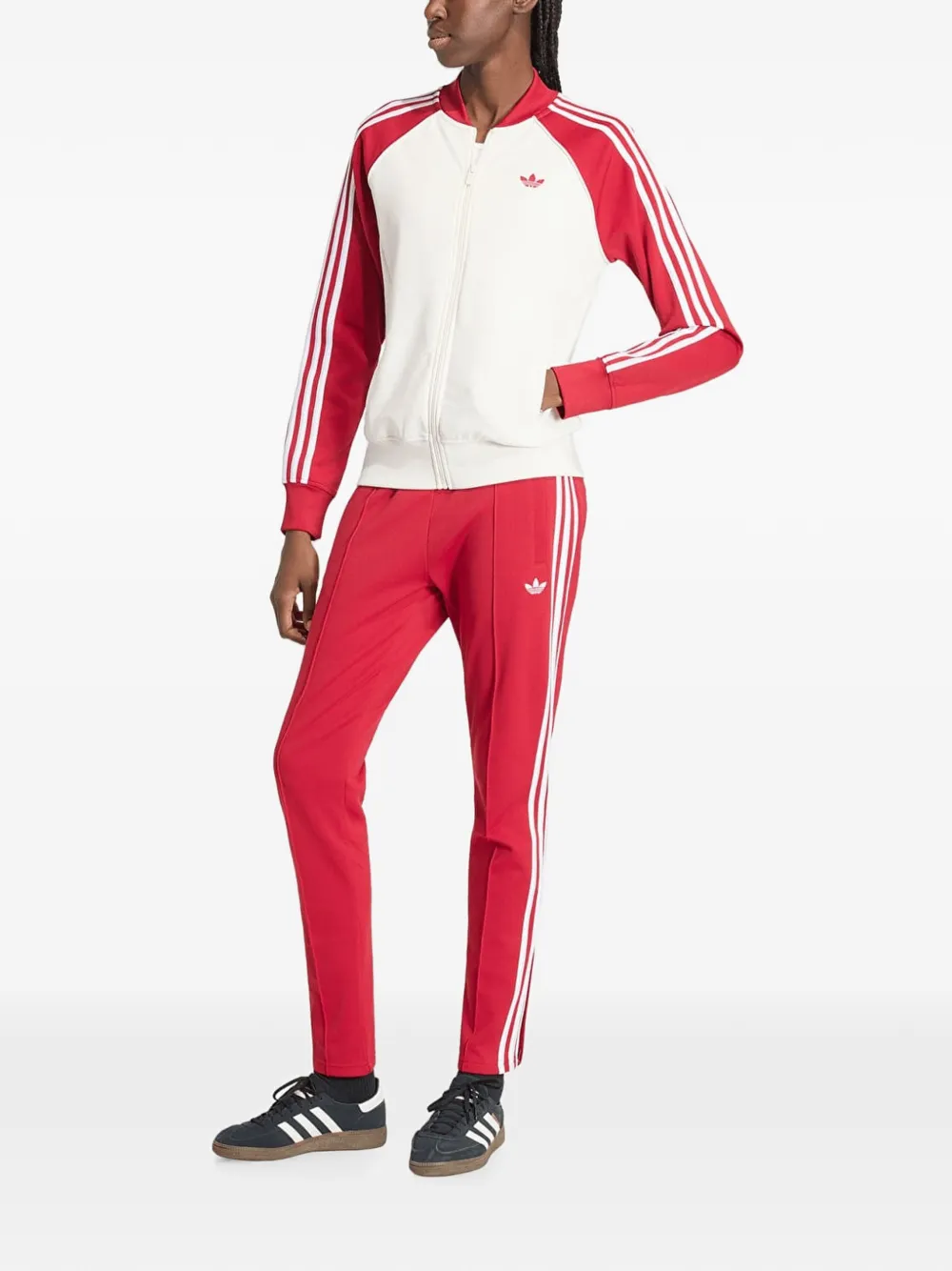 adidas Sst Tp logo-embroidered track pants Rood