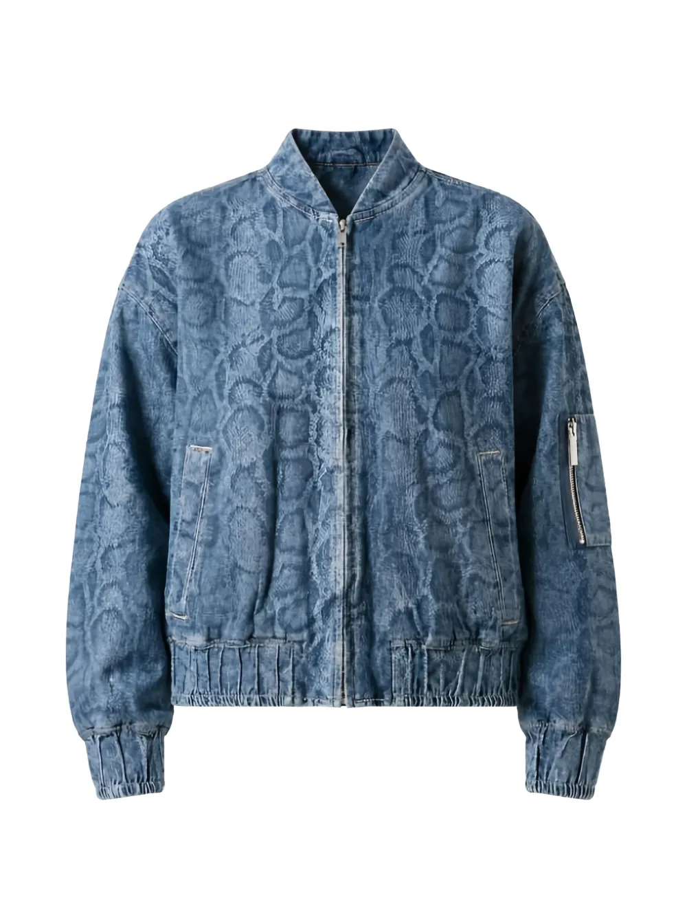 LIU JO snake-pattern denim jacket - Blu
