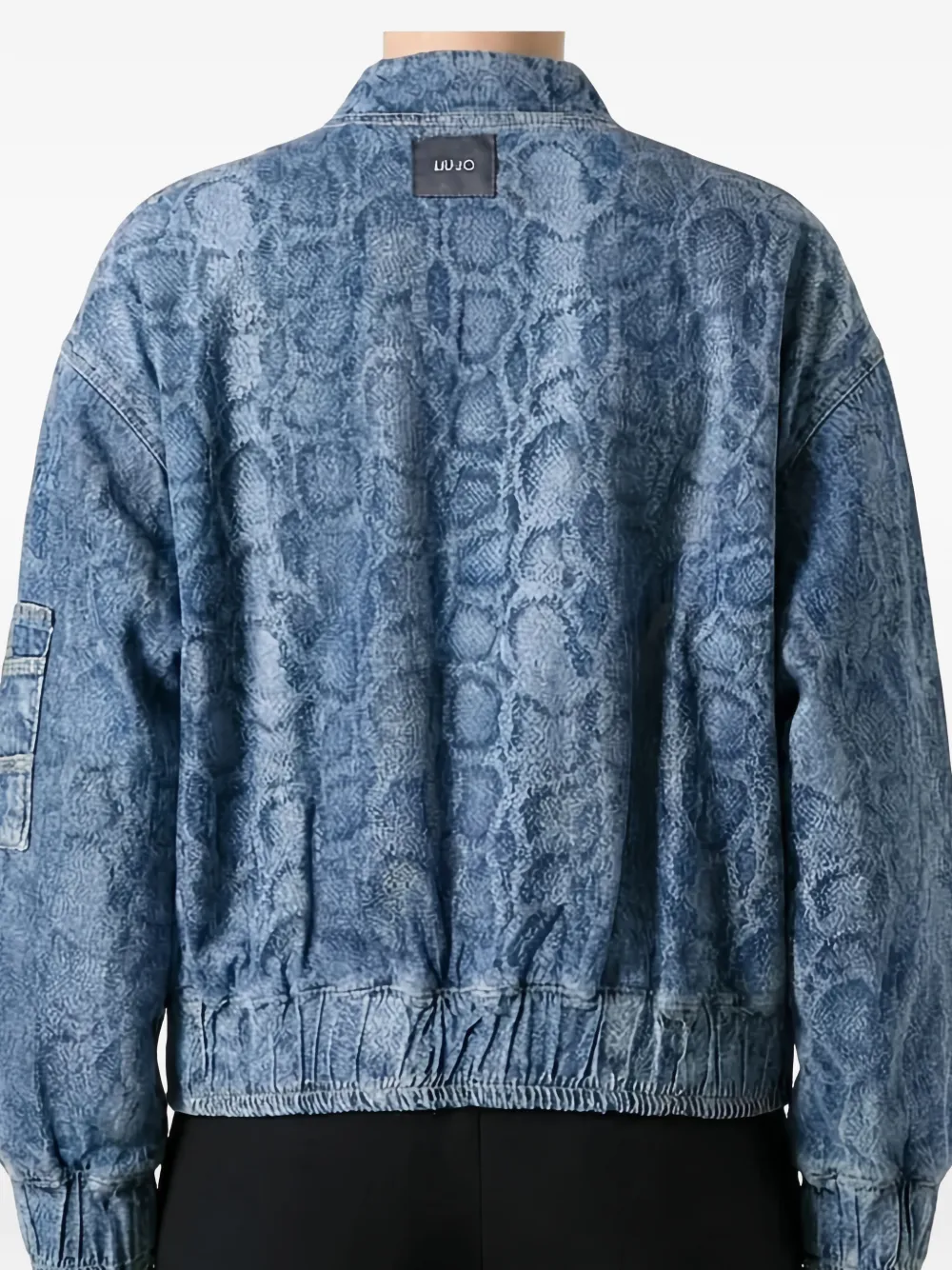 LIU JO Denim jack met slangenpatroon Blauw