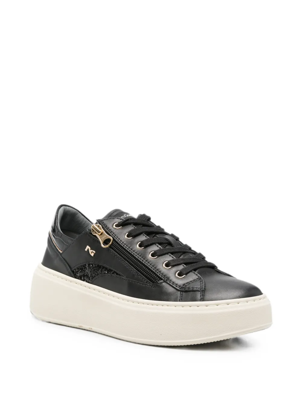 NERO GIARDINI Sneakers met glittervlakken Zwart