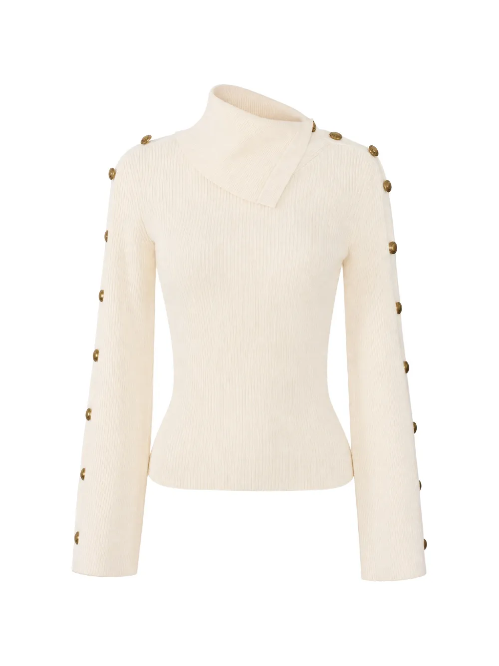 Elisabetta Franchi knit pullover with jewel buttons - Toni neutri