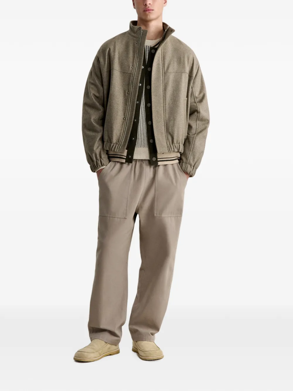 Maison Kitsuné Broek met trekkoordtaille Beige