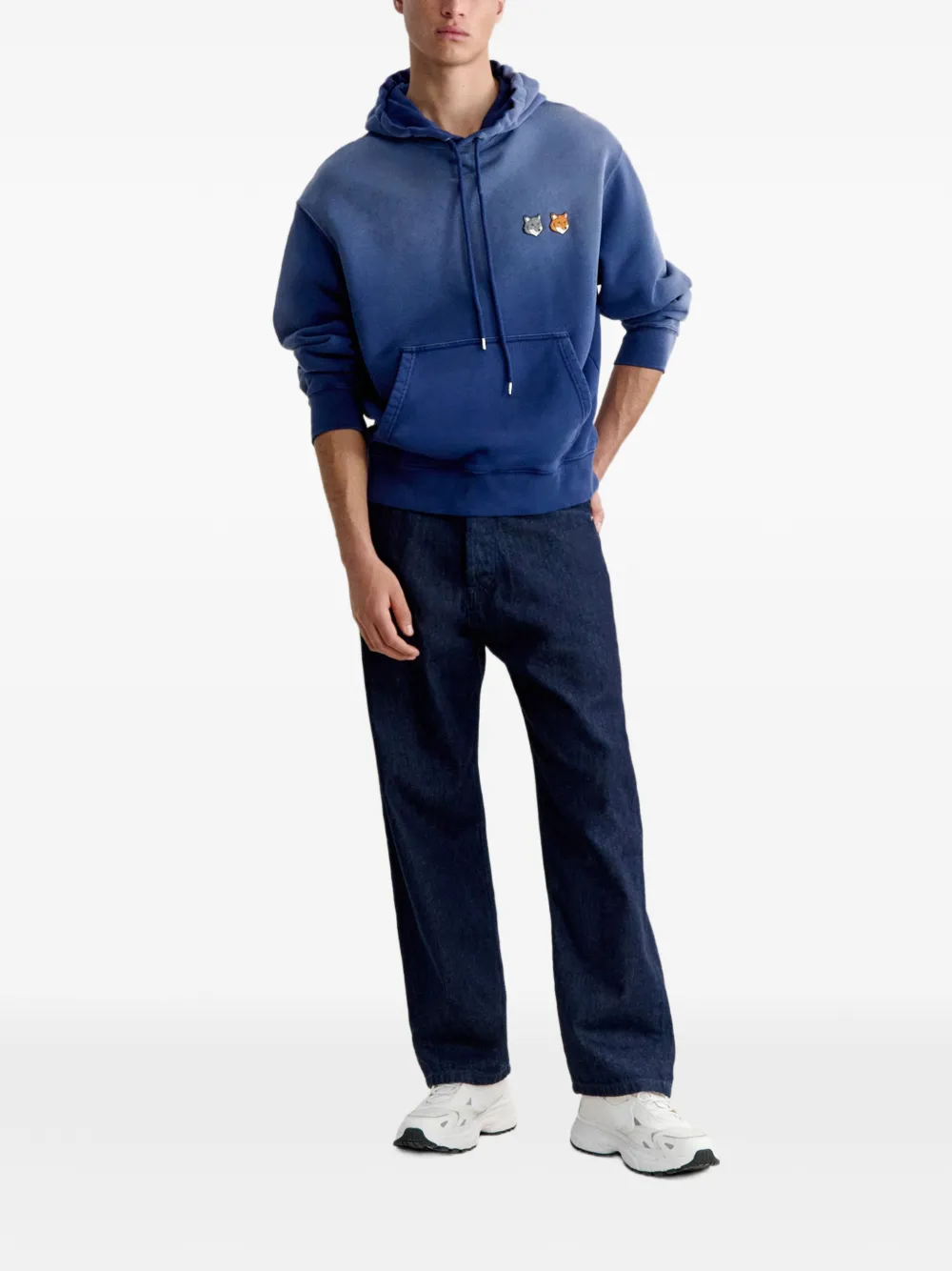 Maison Kitsuné Double Fox Head hoodie Blauw