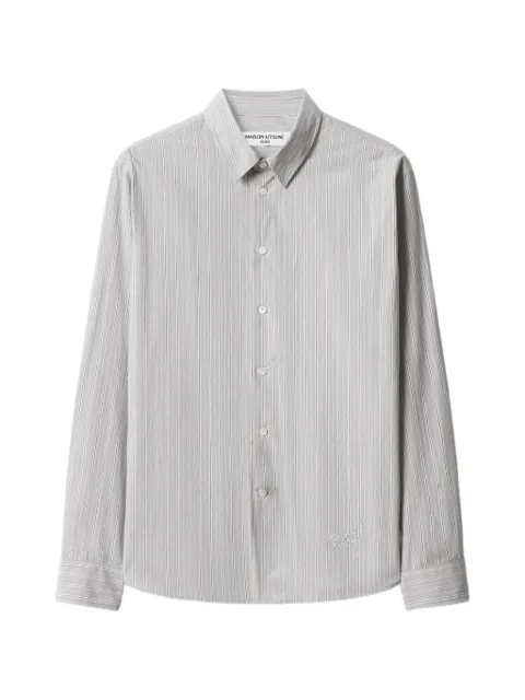 Maison Kitsuné camisa con logo bordado y motivo de rayas verticales