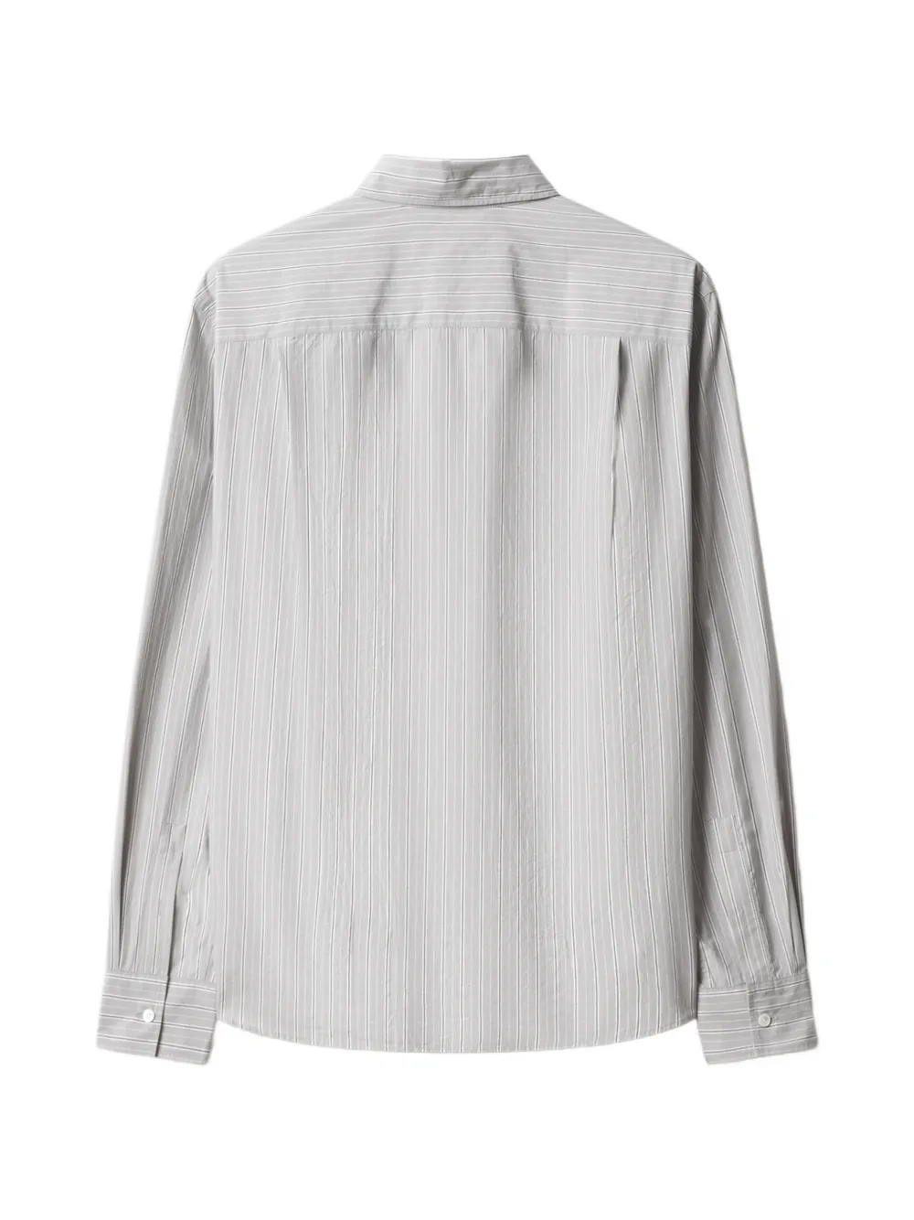 Maison Kitsuné Overhemd met geborduurd logo en verticale streep Grijs