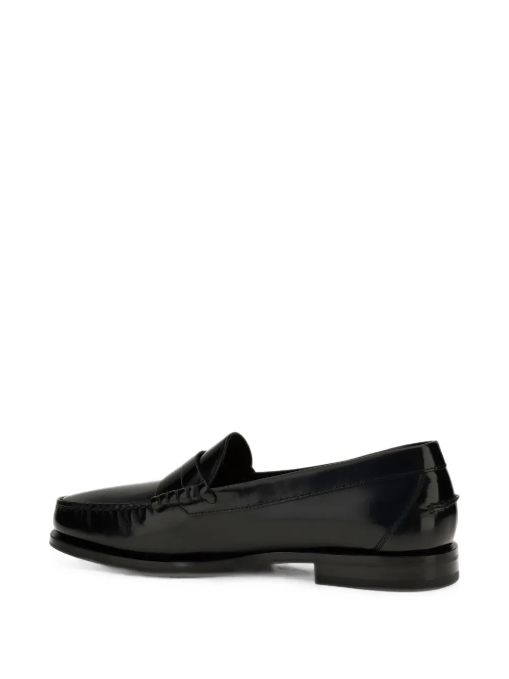 Santoni College A Novembre polished leather loafers Zwart