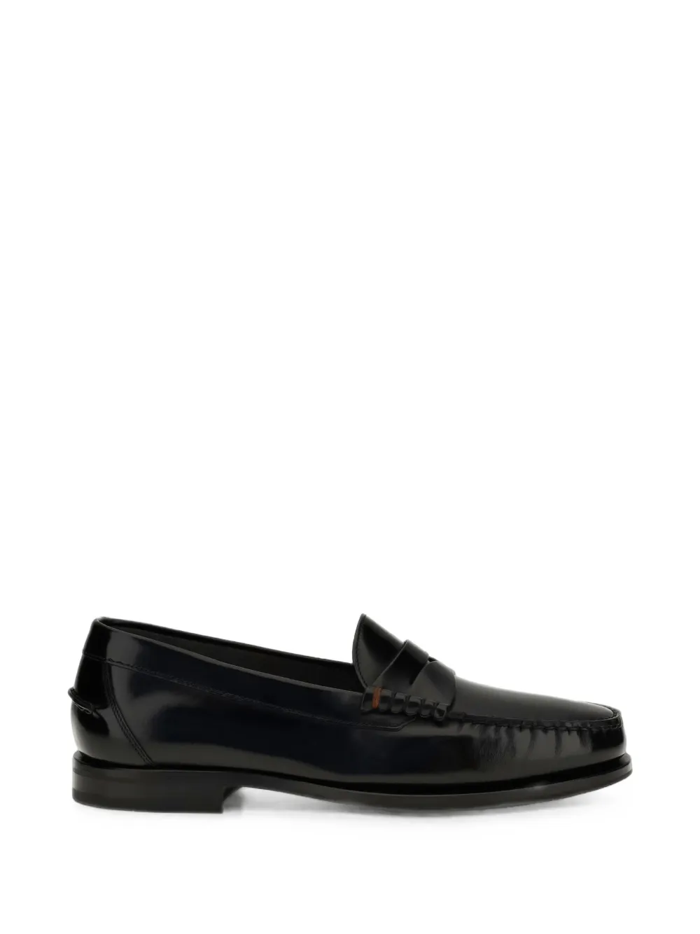 Santoni College A Novembre polished leather loafers - Nero