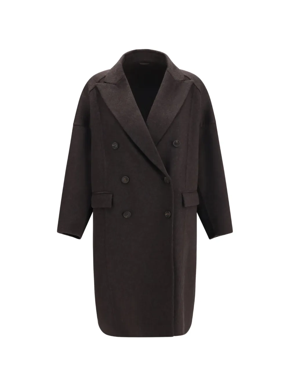 Brunello Cucinelli double-breasted cashmere coat - Braun
