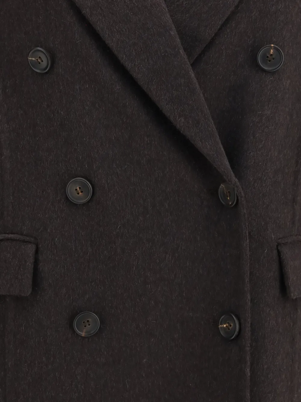 Brunello Cucinelli Kasjmier jas met dubbele rij knopen Bruin