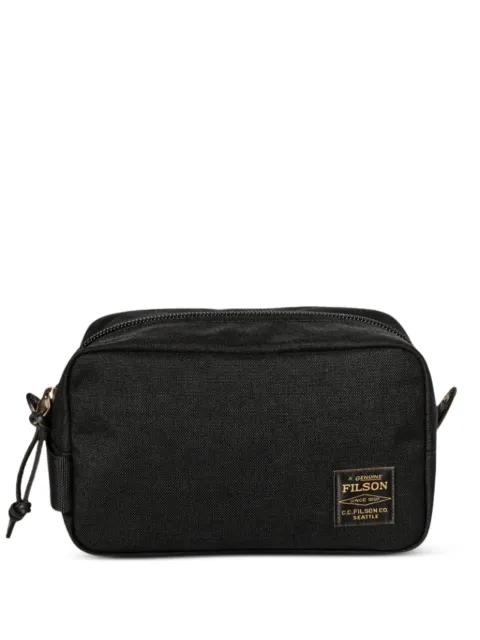 Filson logo-patch zip-around pouch
