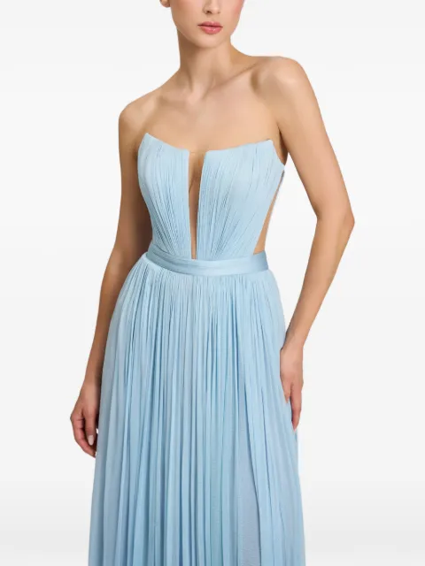 CRISTALLINI Serena pleated silk maxi dress