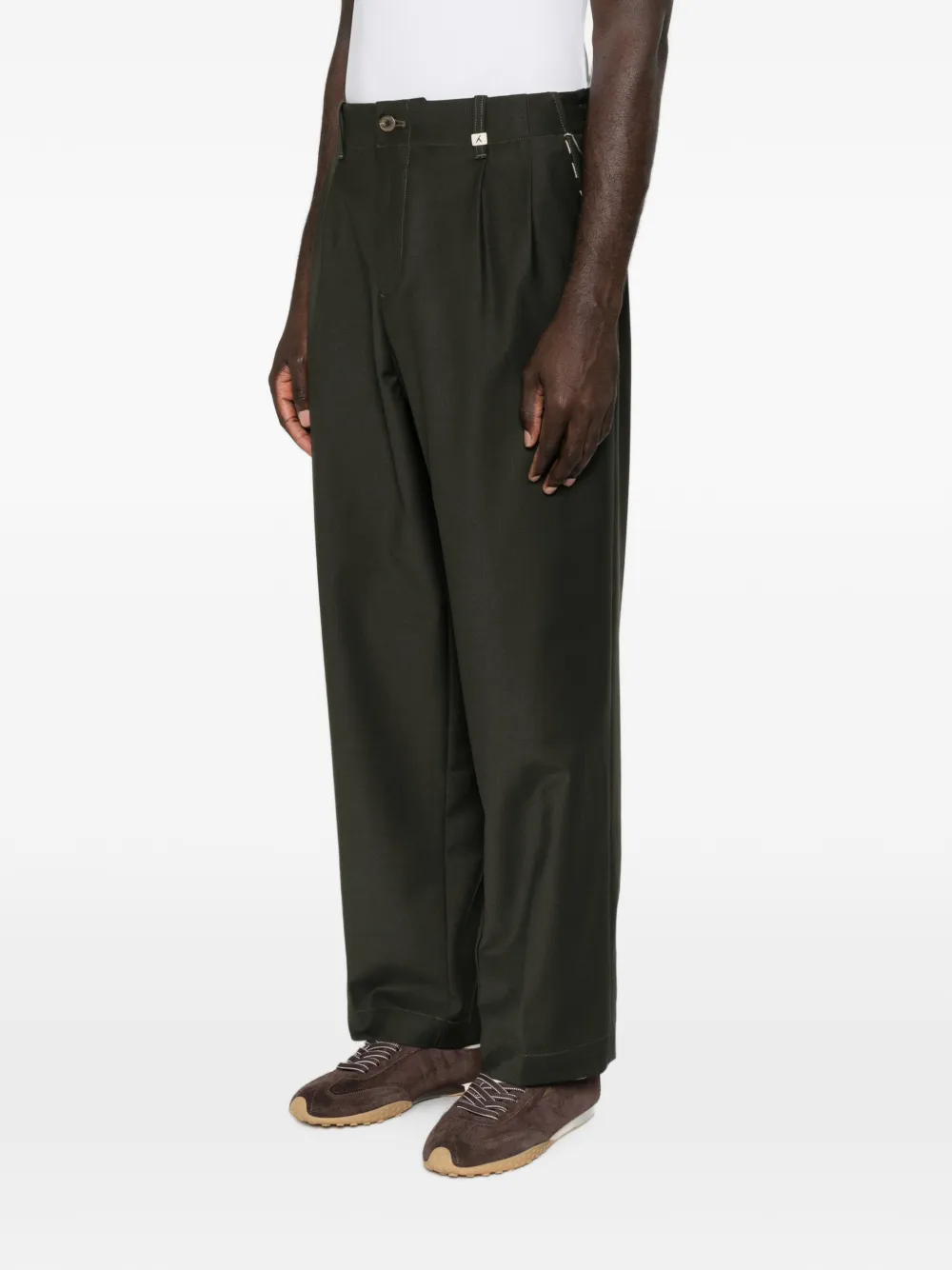 Myths Straight broek met geplooide voorkant Groen