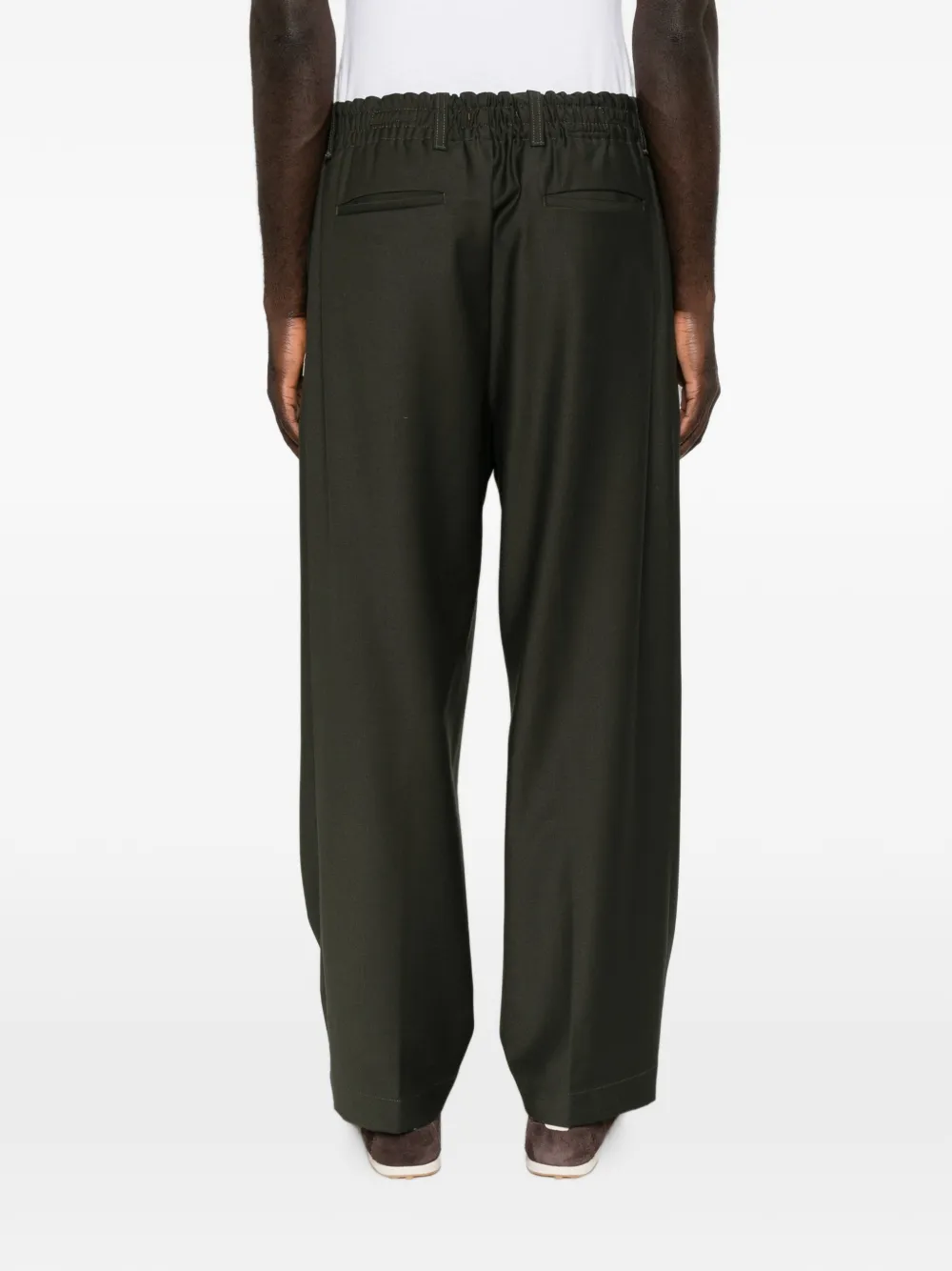 Myths Straight broek met geplooide voorkant Groen