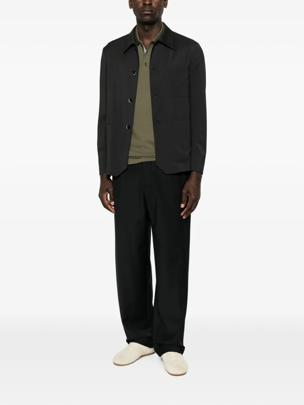 Myths pleated-front straight-leg trousers - Schwarz